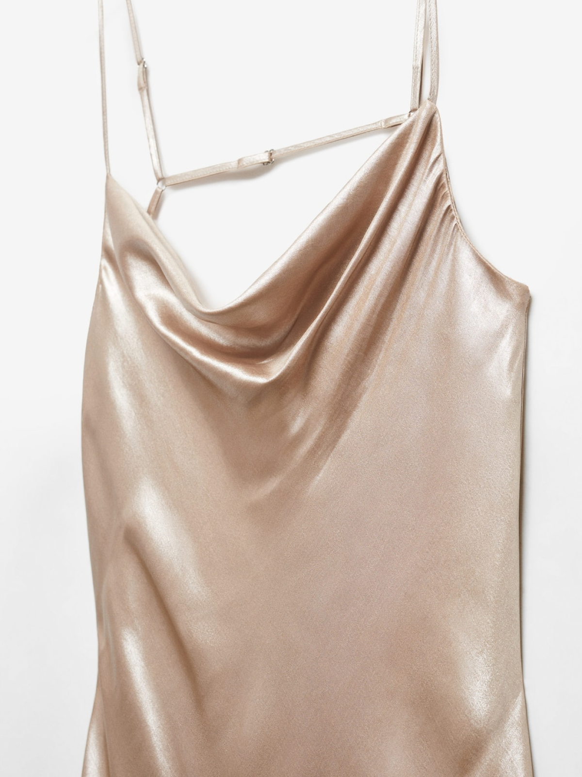 Open-back satin-effect dress