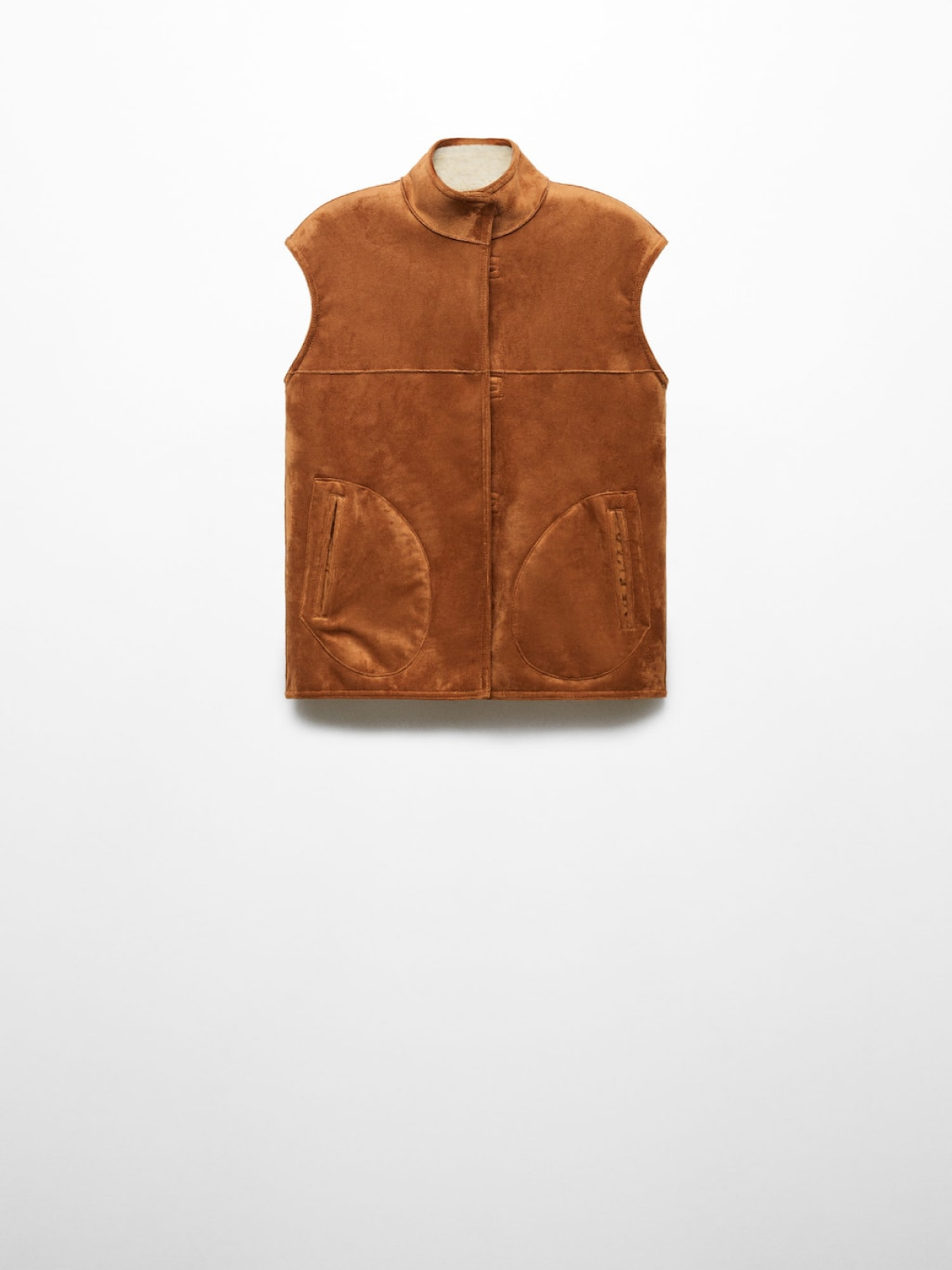 Reversible shearling vest