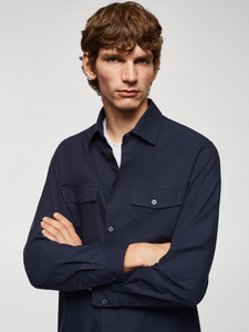 Chest-pocket cotton overshirt