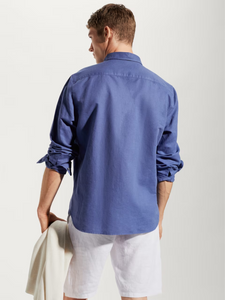 Regular-fit linen cotton shirt