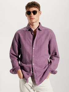 Regular-fit linen cotton shirt