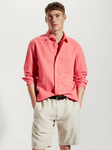 Regular-fit linen cotton shirt