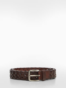 Braided leather belt