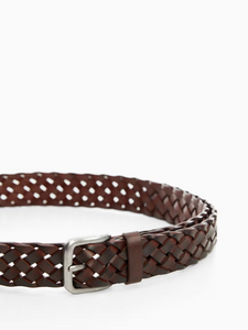 Braided leather belt