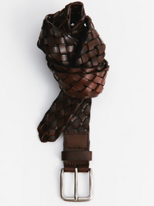 Braided leather belt