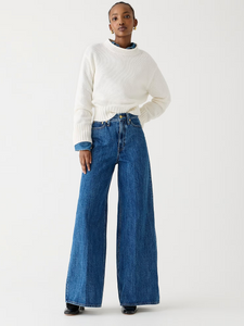 High-rise superwide-leg jean in white