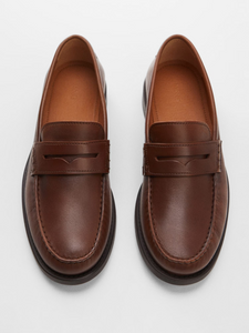 Leather penny loafers