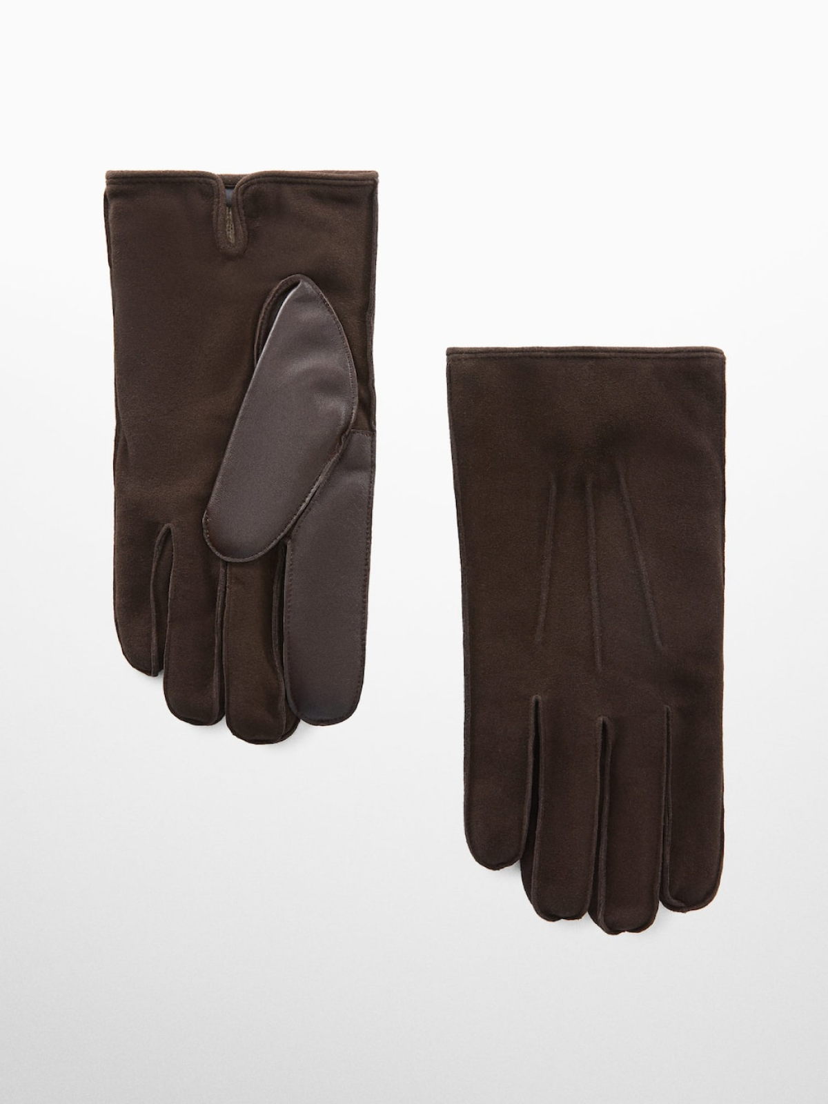 Suede leather gloves with wool lining