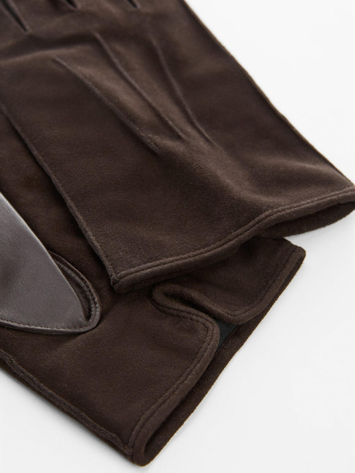 Suede leather gloves with wool lining