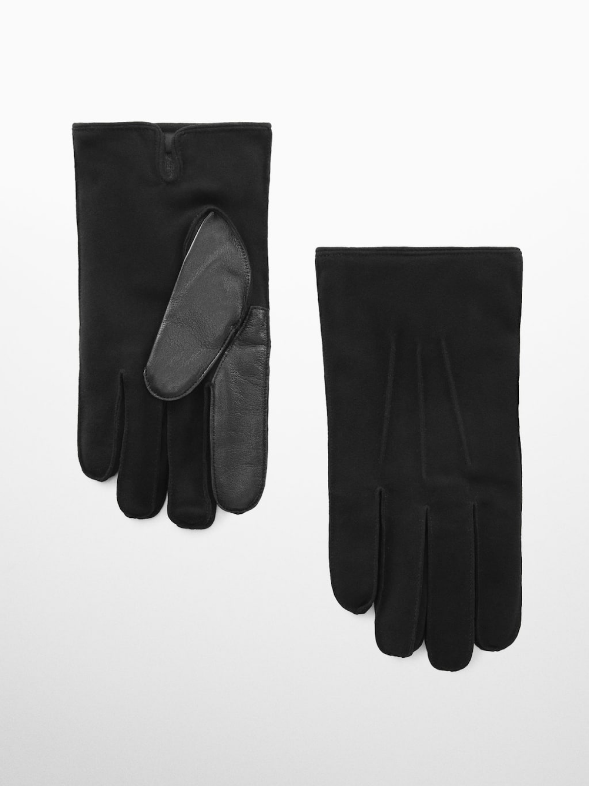 Suede leather gloves with wool lining