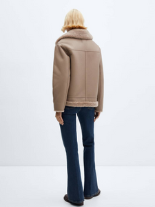 Faux shearling-lined jacket