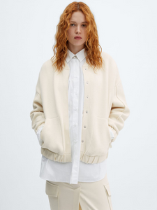 Knitted bomber jacket with seam detail