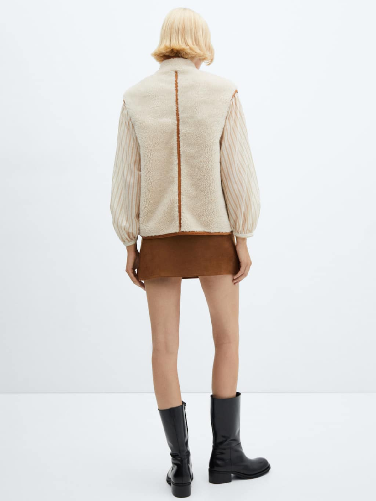 Reversible shearling vest