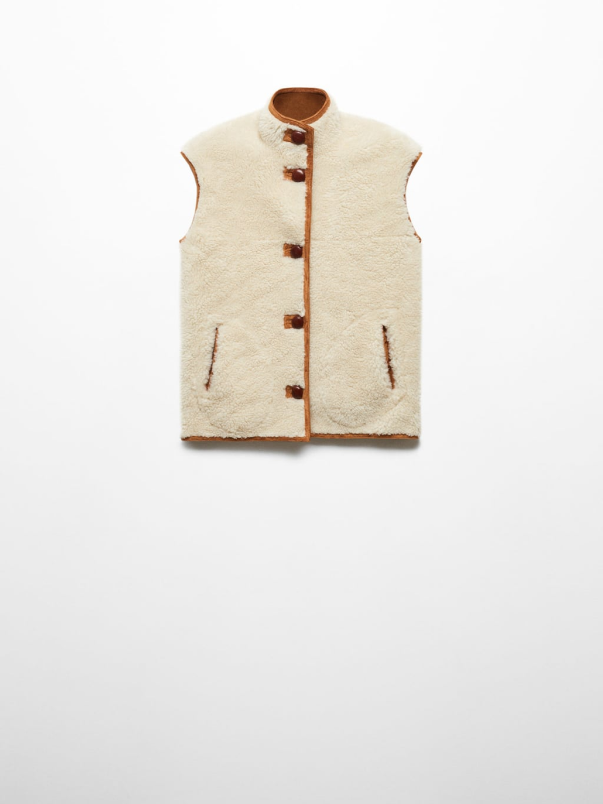 Reversible shearling vest