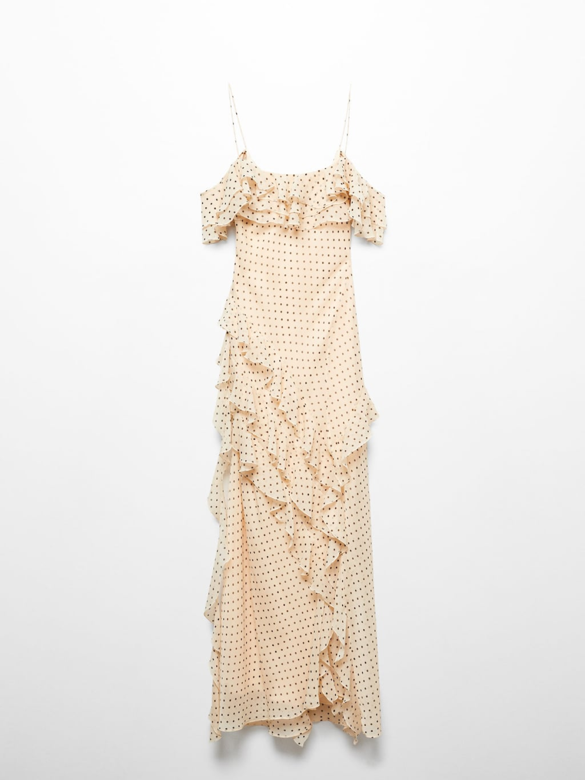 Polka-dot ruffled dress