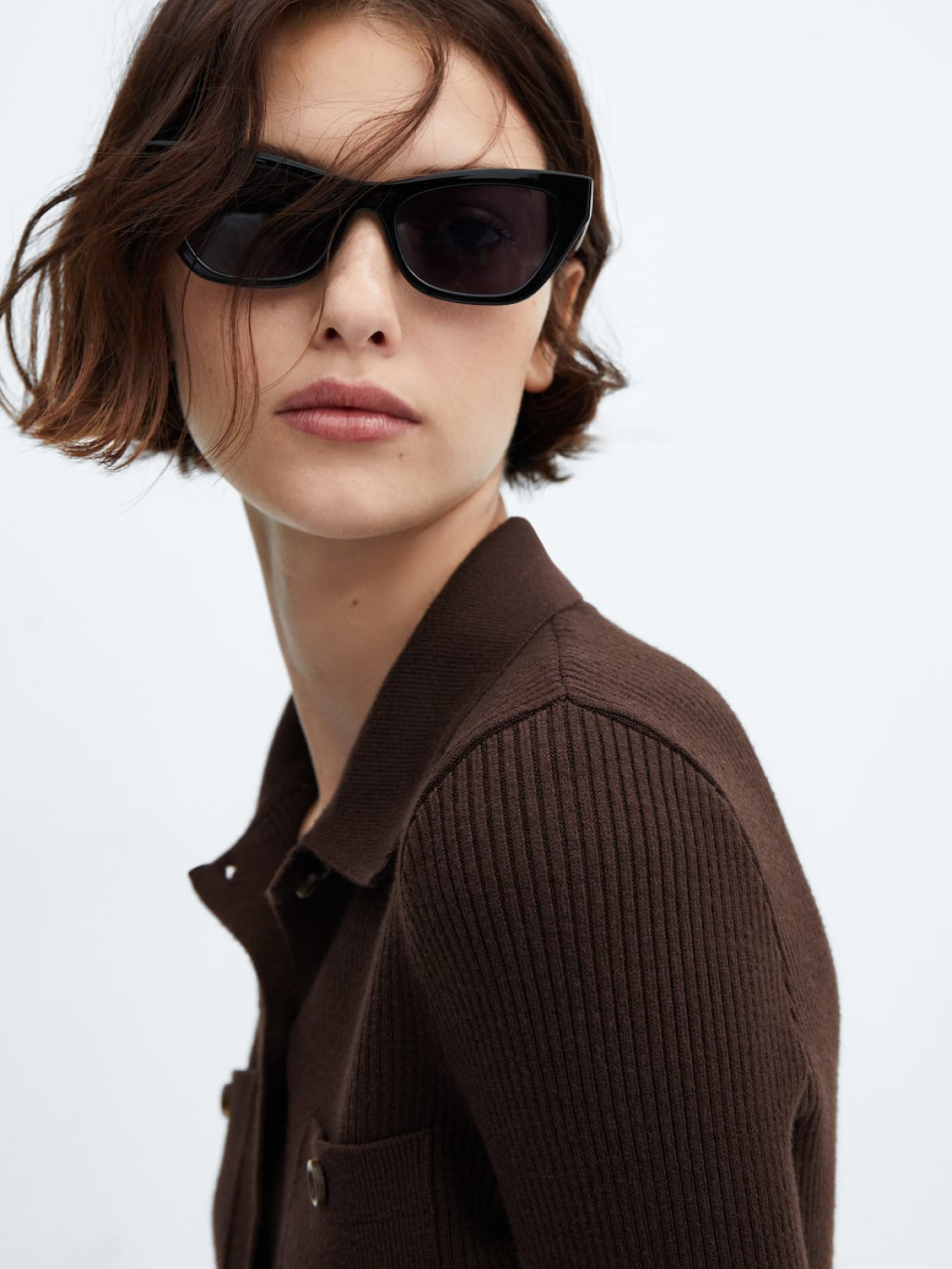 Ribbed pockets cardigan